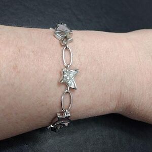 D fiori sterling silver butterfly bracelet 7"